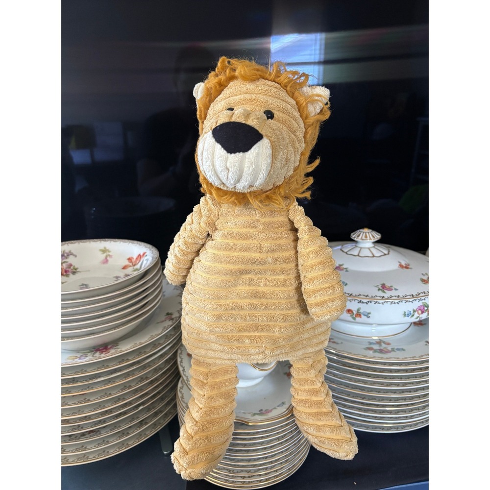 Jellycat Cordy Roy Lion Plush Stuffed Animal Golden Yellow Ribbed Texture Toy